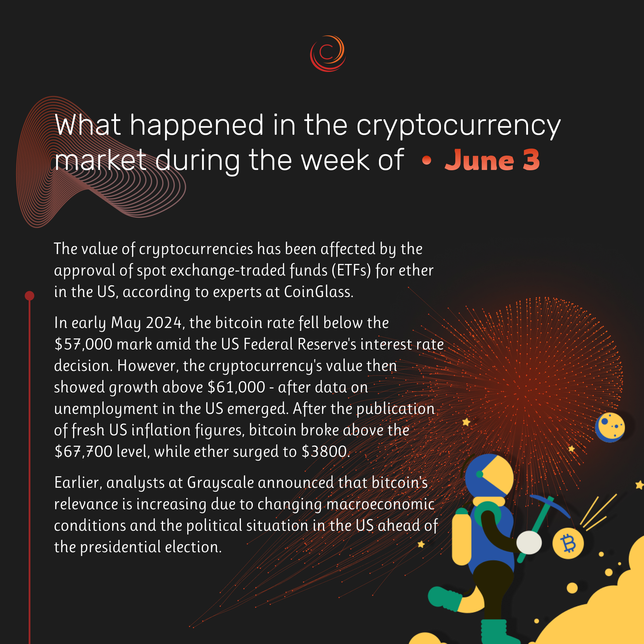 What happened in the cryptocurrency market during the week of 3 June