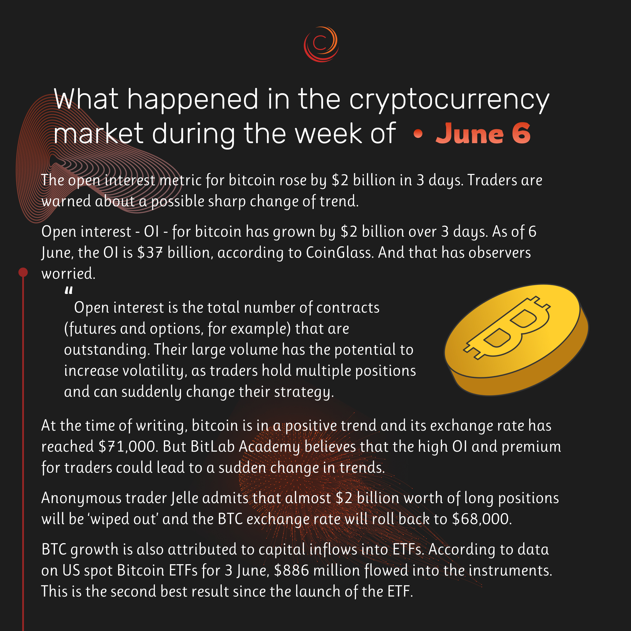 What happened in the cryptocurrency market during the week of 6 June