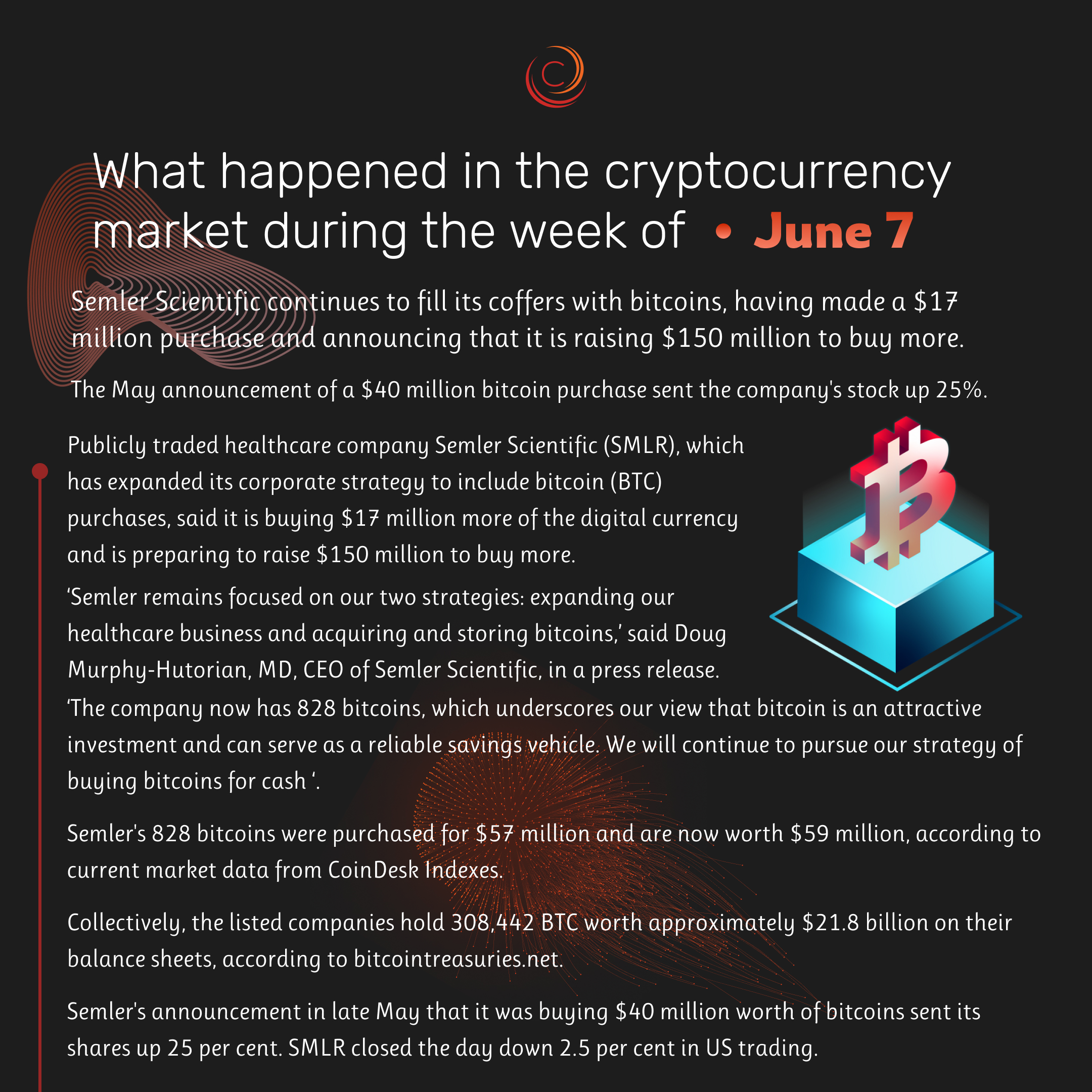 What happened in the cryptocurrency market during the week of 7 June