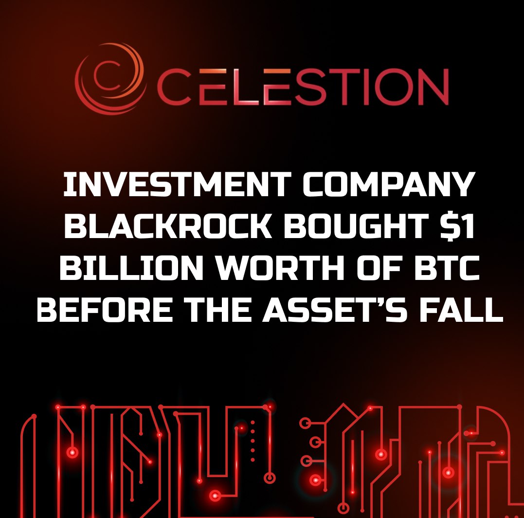 Investment company BlackRock bought $1 billion worth of BTC before the asset’s fall ✔️